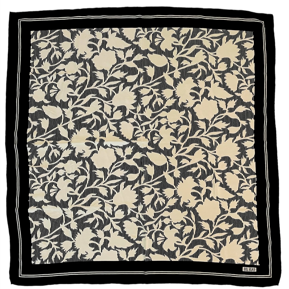 Vintage Bill Blass Floral Silk Scarf